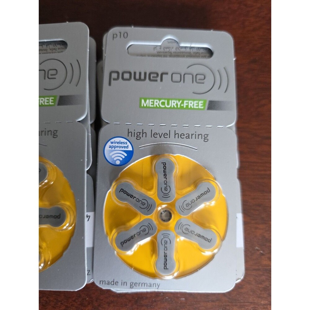 Power One size P10 Mercury-Free Hearing Aid Batteries (60 Batteries) - 2021-09